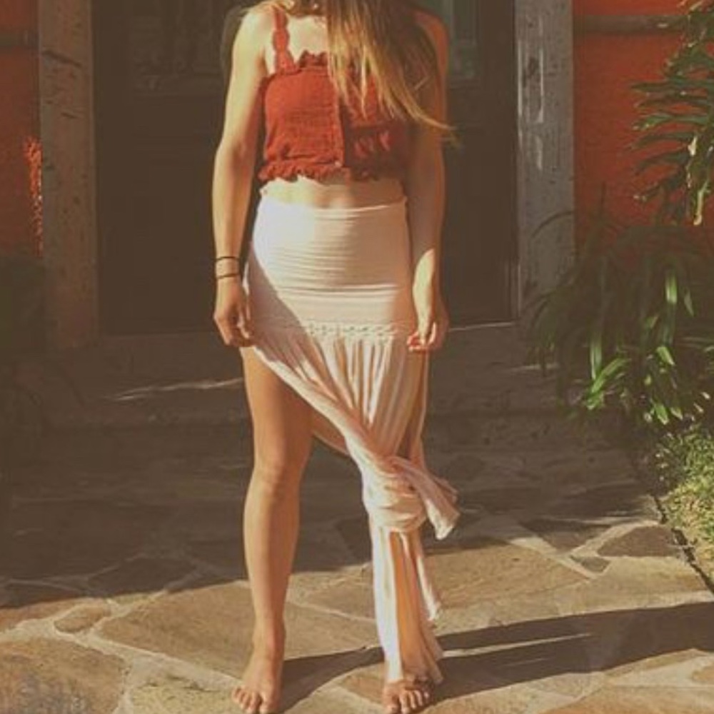 Jens pirate booty split leg skirt - blush pink
